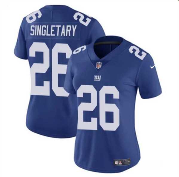 Womens New York Giants #26 Devin Singletary Blue Vapor Stitched Jersey Dzhi